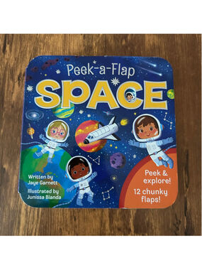 Peek-a-Flap SPACE Board Book Cottage Door Press Lift the Flap Toddler